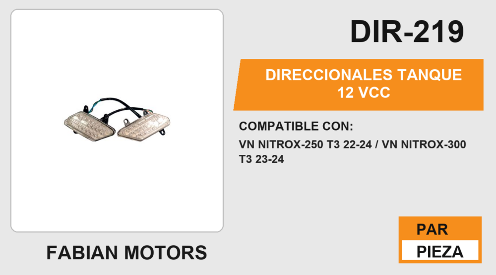 DIRECCIONALES TANQUE 12Vcc