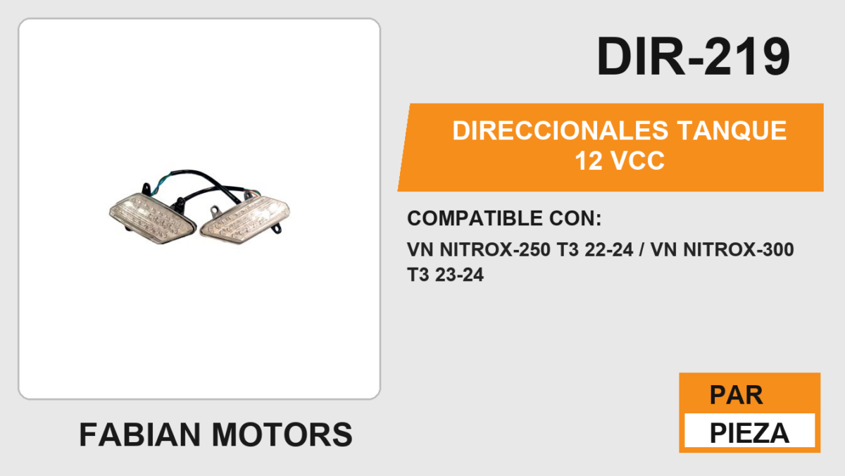 DIRECCIONALES TANQUE 12Vcc