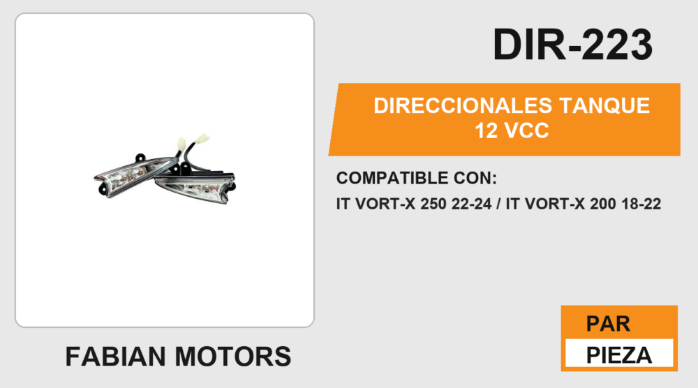 DIRECCIONALES TANQUE 12Vcc