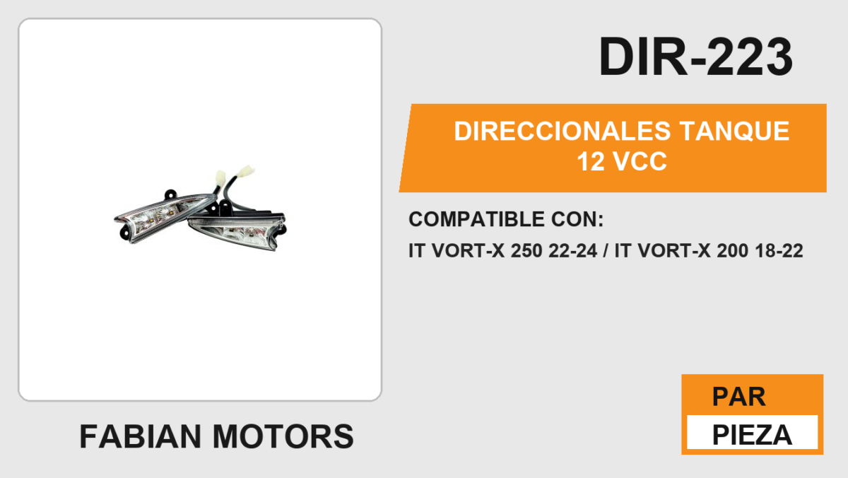 DIRECCIONALES TANQUE 12Vcc
