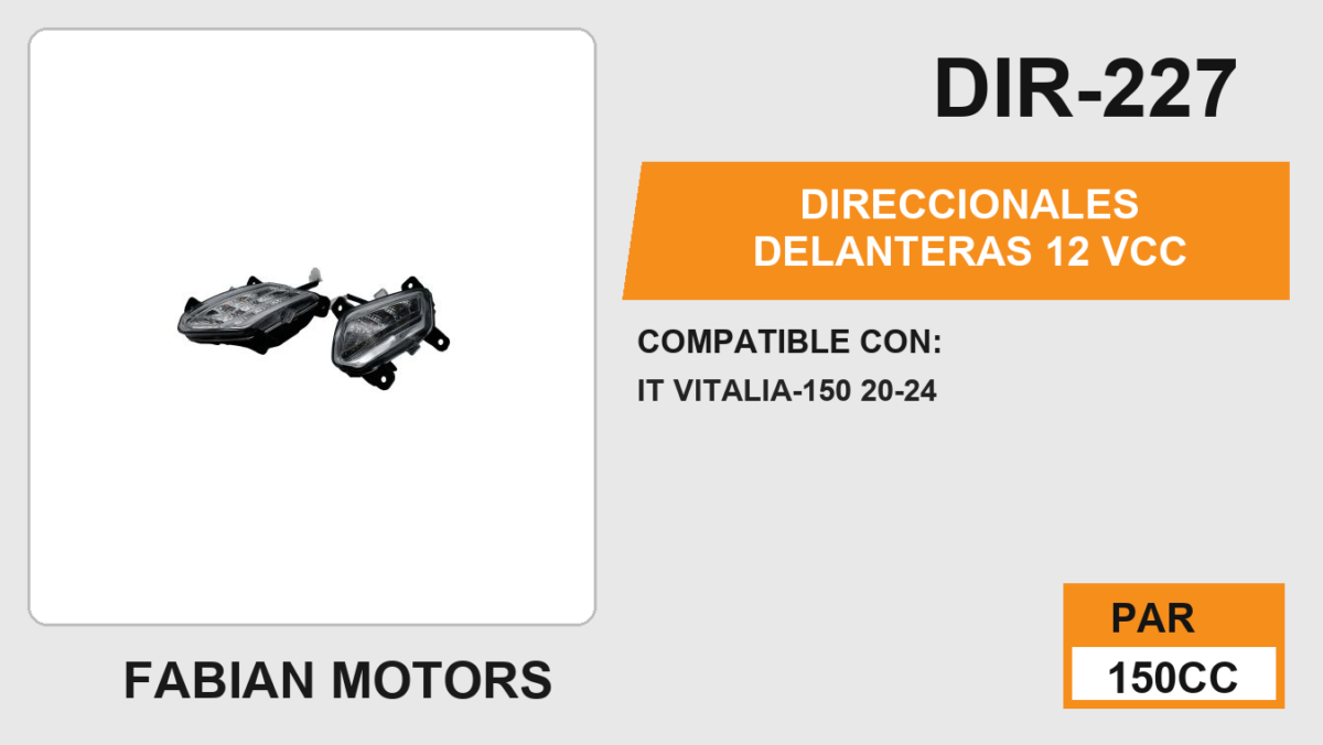 DIRECCIONALES DELANTERAS 12Vcc