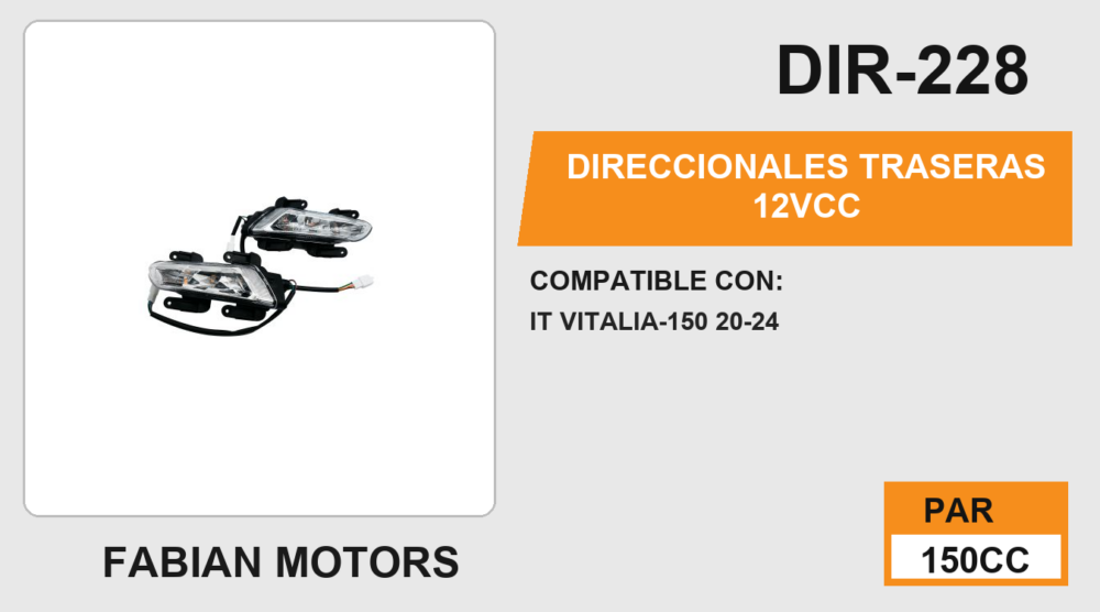 DIRECCIONALES TRASERAS 12Vcc