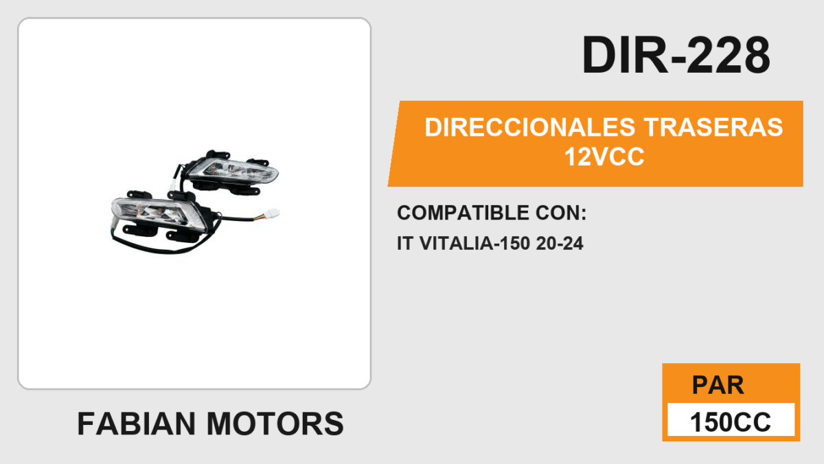 DIRECCIONALES TRASERAS 12Vcc