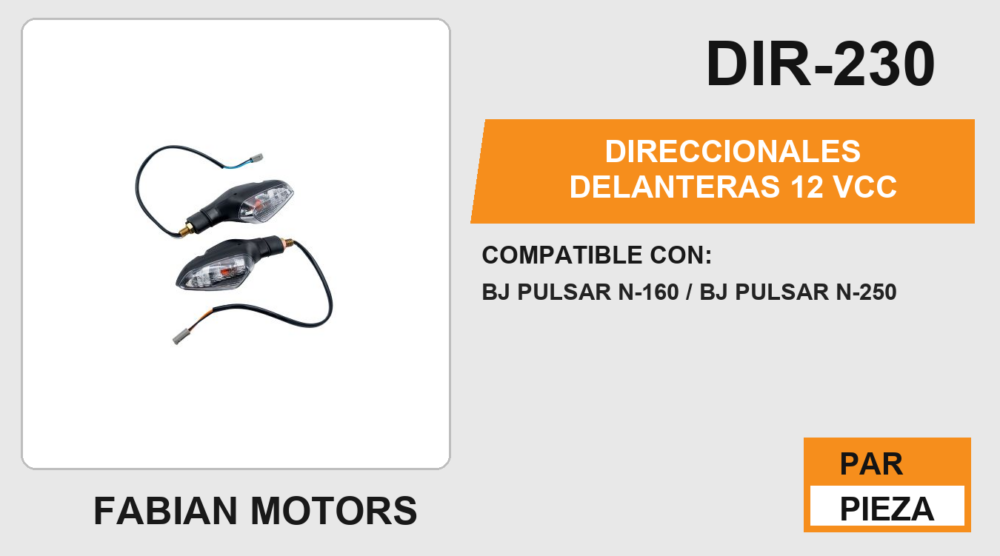 DIRECCIONALES DELANTERAS 12Vcc