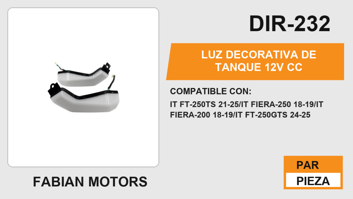 LUZ DECORATIVA DE TANQUE 12Vcc