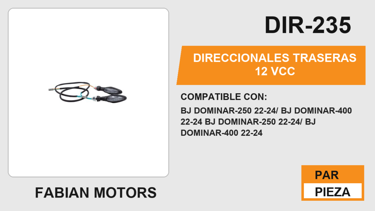 DIRECCIONALES TRASERAS 12Vcc