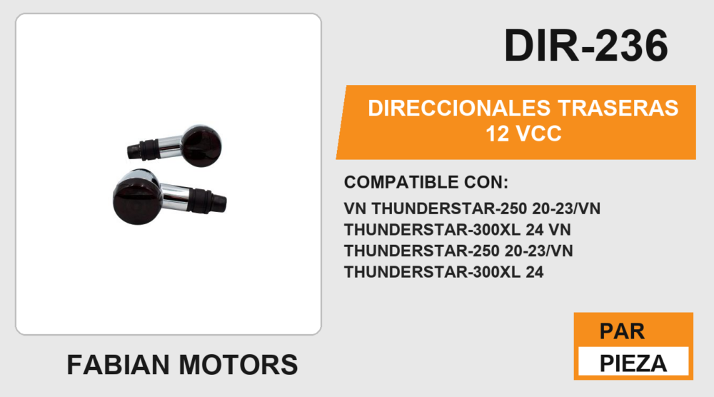 DIRECCIONALES TRASERAS 12Vcc+H4304