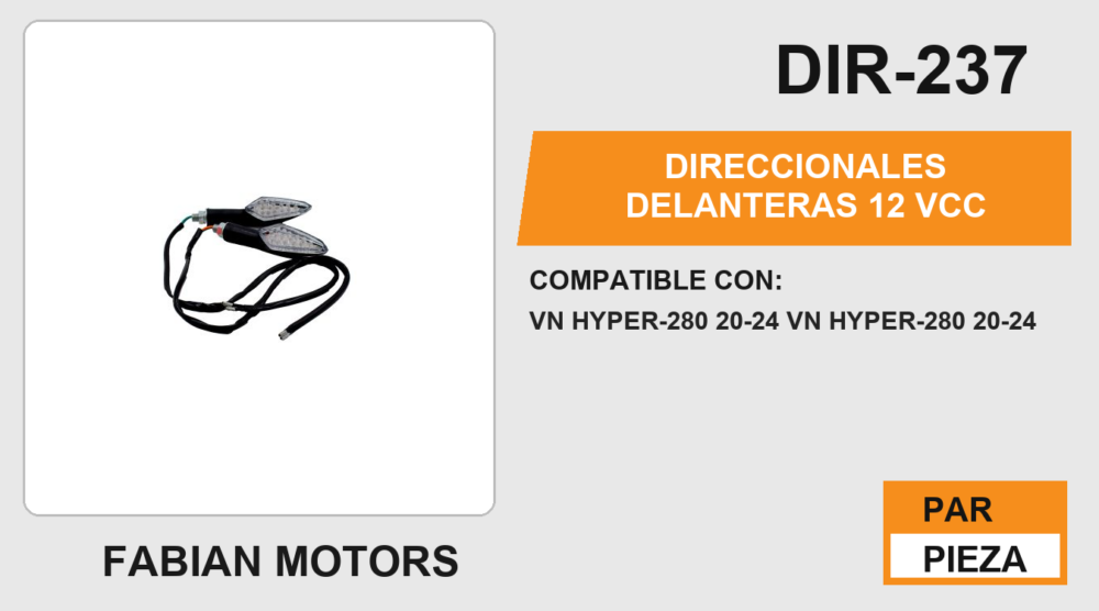 DIRECCIONALES DELANTERAS 12Vcc