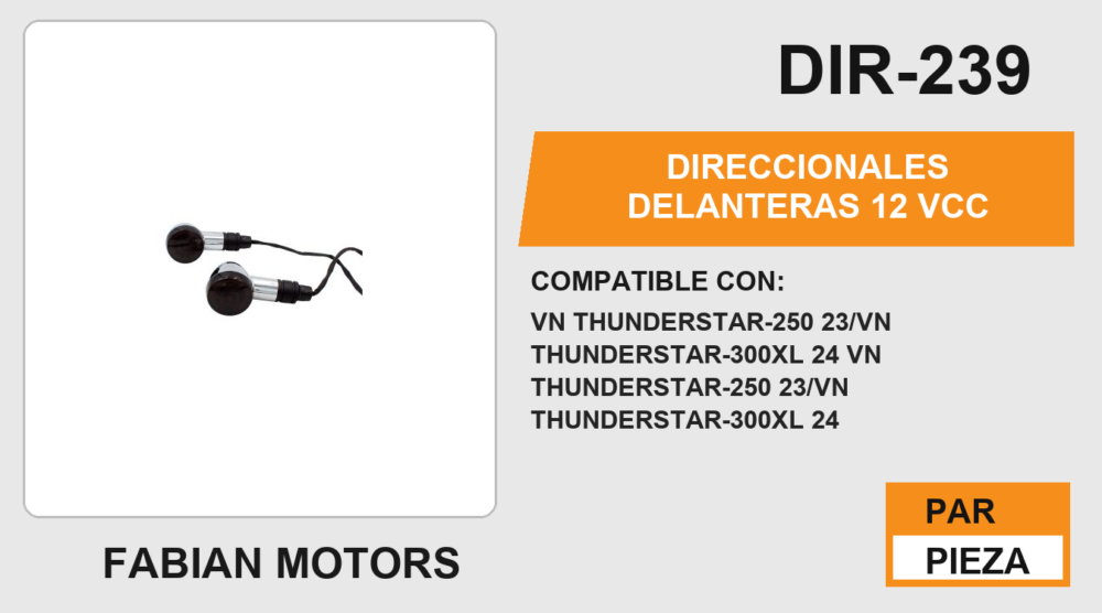 DIRECCIONALES DELANTERAS 12Vcc