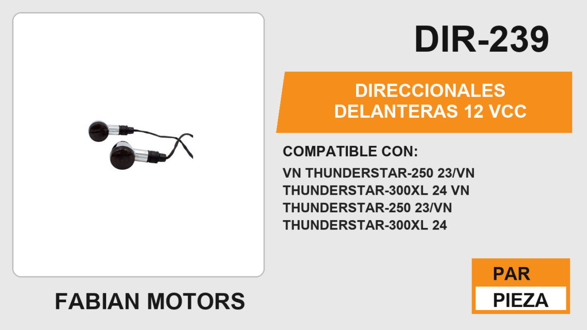 DIRECCIONALES DELANTERAS 12Vcc