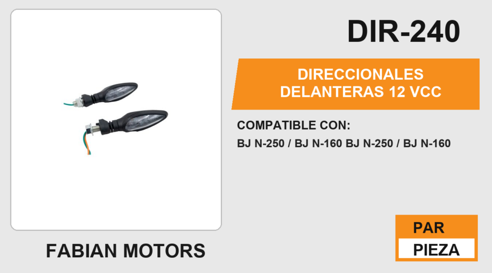 DIRECCIONALES DELANTERAS 12Vcc