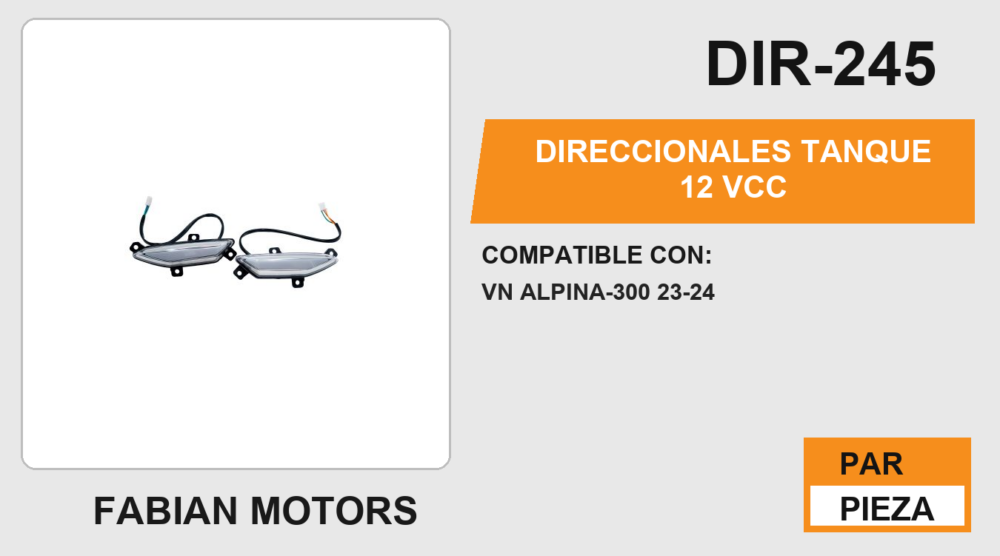 DIRECCIONALES TANQUE 12Vcc