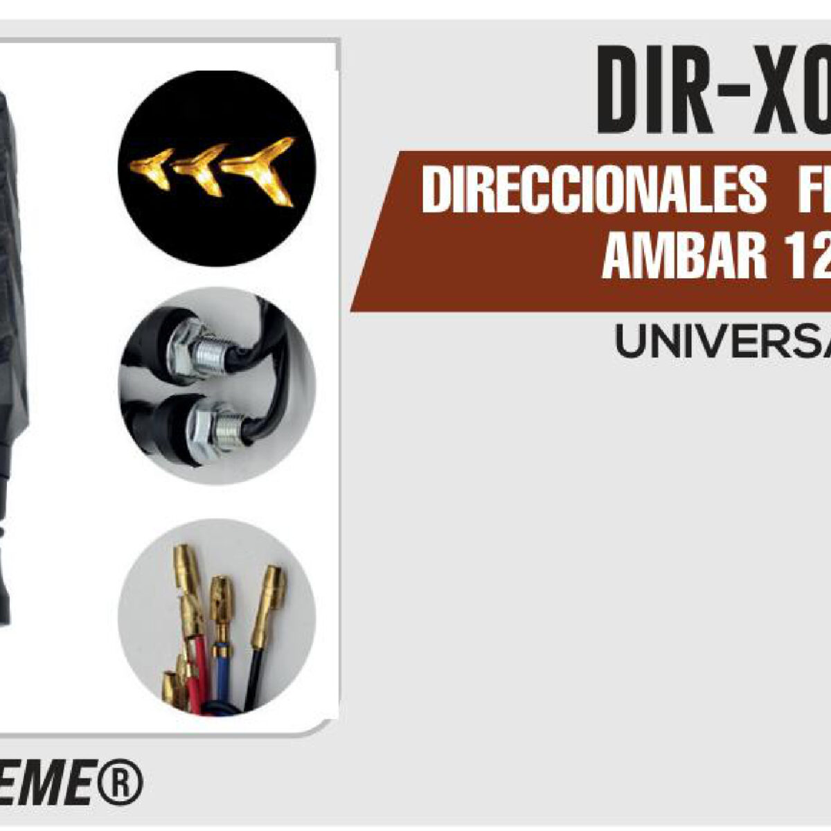 DIRECCIONALES FISH BONE LUZ AMBAR 12Vcc
