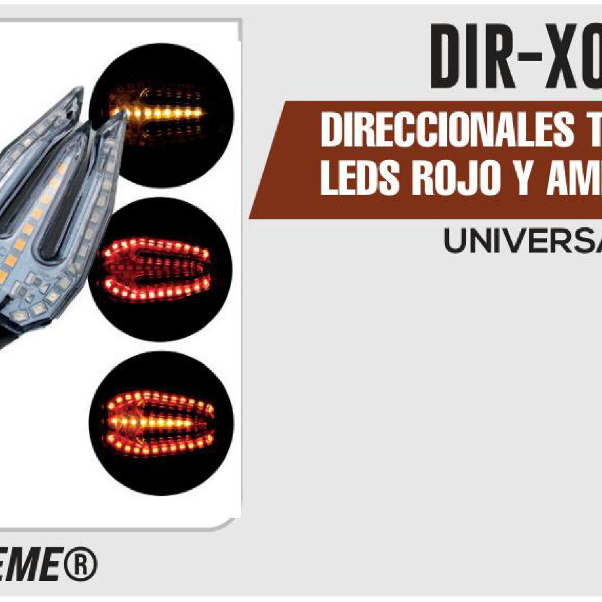 DIRECCIONALES TRIDENTE 33 LEDS ROJO Y AMBAR 12Vcc