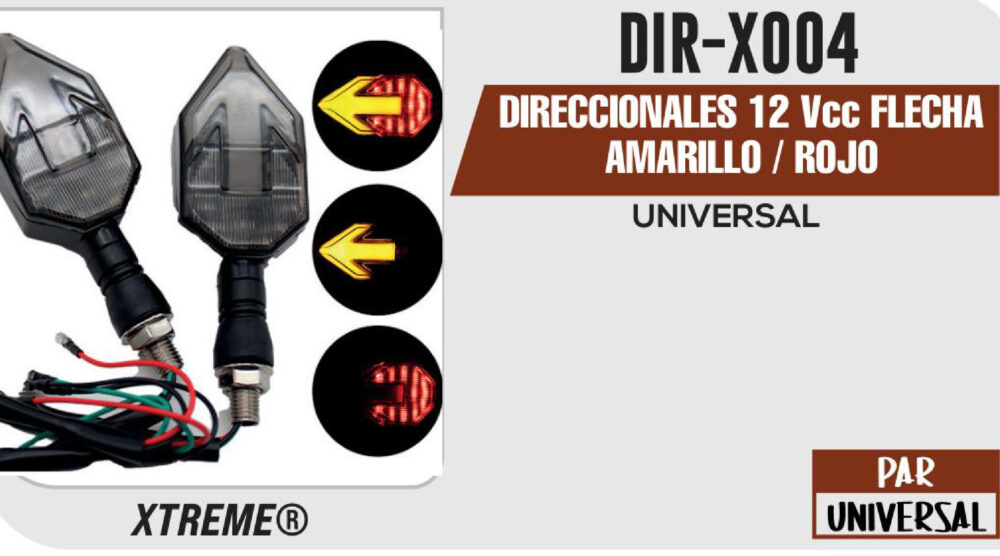 DIRECCIONALES 12Vcc FLECHA AMARILLO / ROJO