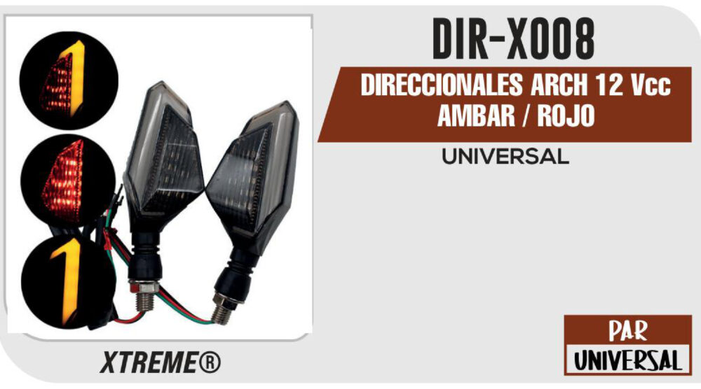 DIRECCIONALES ARCH 12Vcc AMBAR / ROJO
