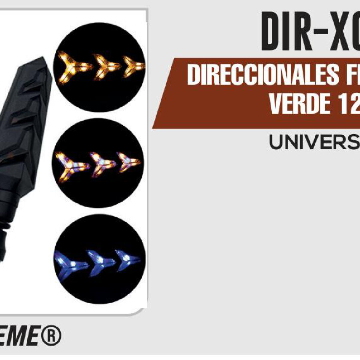 DIRECCIONALES FISH BONE LUZ VERDE 12Vcc