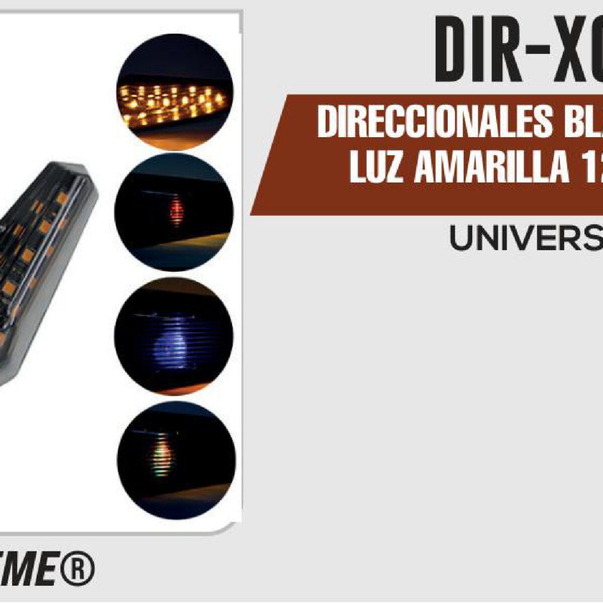 DIRECCIONALES BLACK DIAMOND LUZ AMARILLA 12Vcc 3 LED POSTERIOR BASE GOMA
