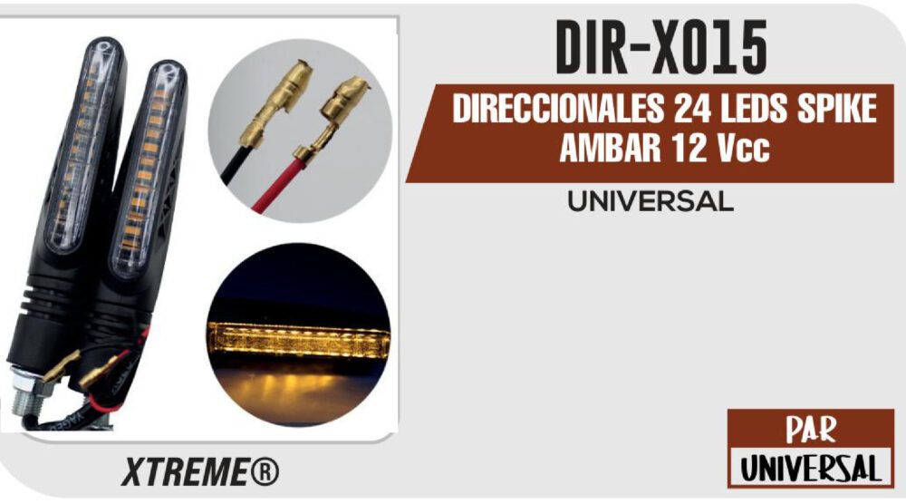 DIRECCIONALES 24 LEDS SPIKE BLANCA / AMBAR 12Vcc