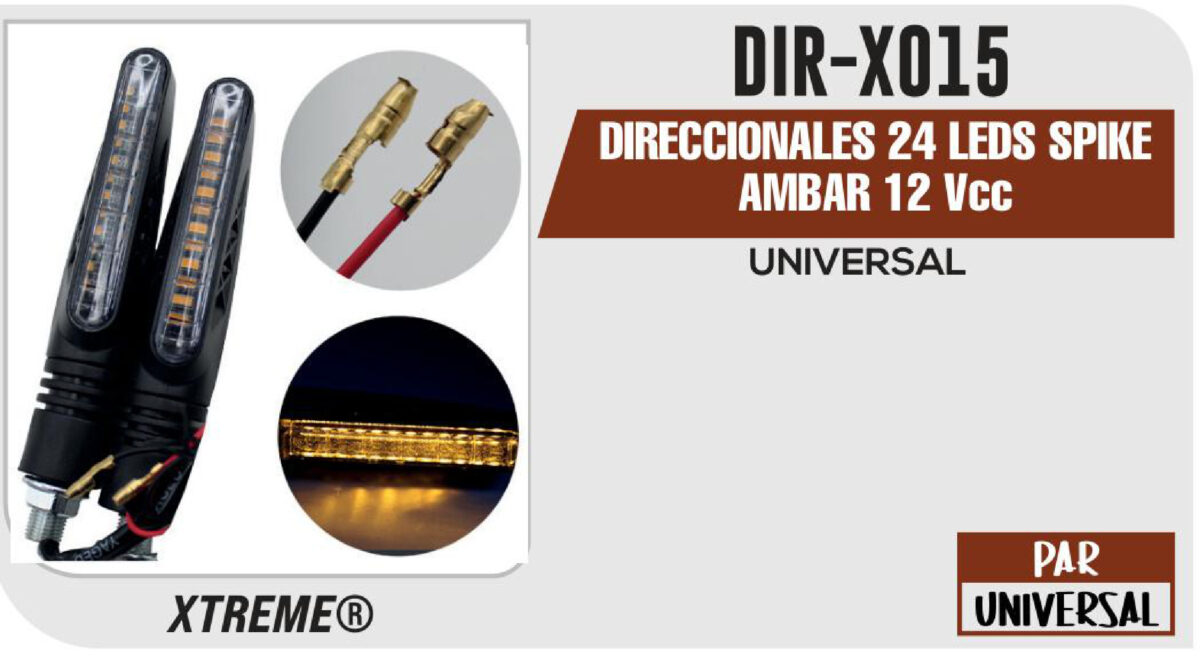 DIRECCIONALES 24 LEDS SPIKE BLANCA / AMBAR 12Vcc