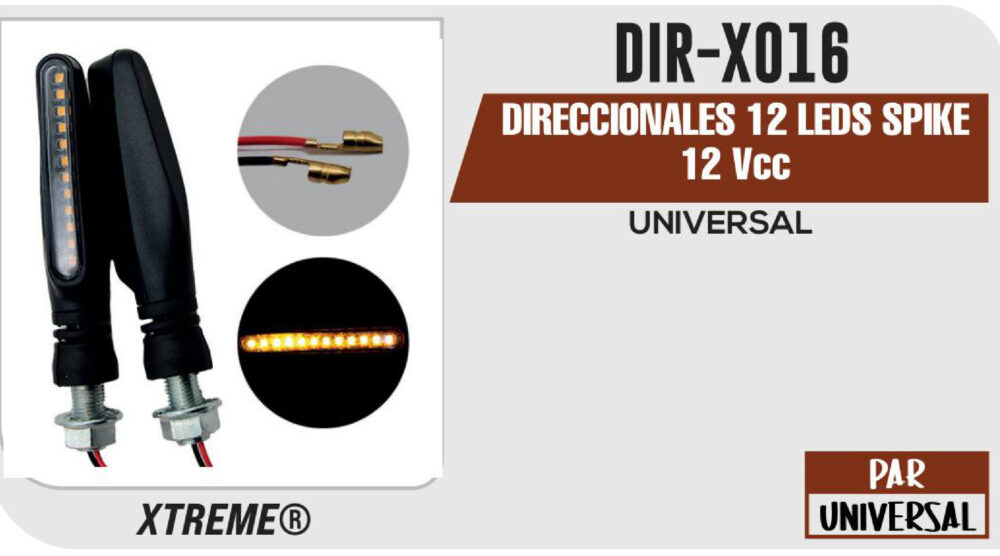 DIRECCIONALES 12 LEDS SPIKE 12Vcc
