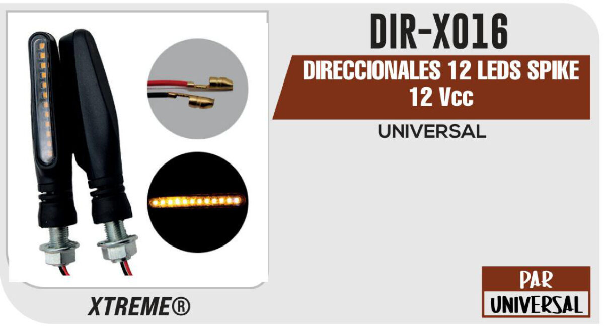DIRECCIONALES 12 LEDS SPIKE 12Vcc