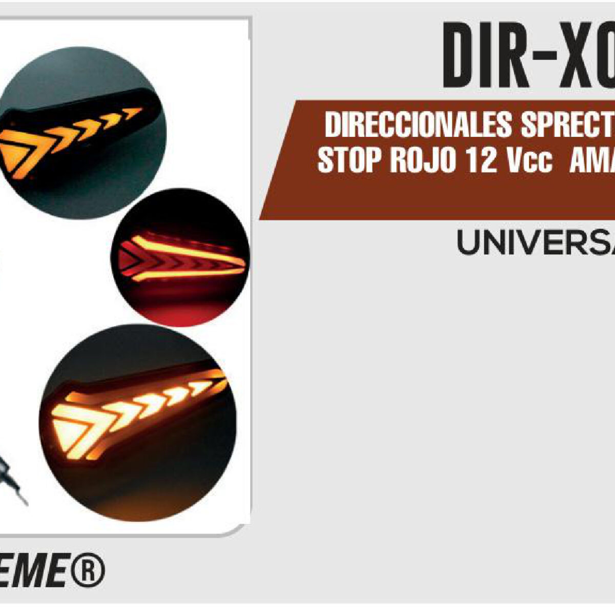DIRECCIONALES SPRECTUM 3 FUNCIONES STOP ROJO 12Vcc AMARILLO-LUZ DE DIA BLANCO