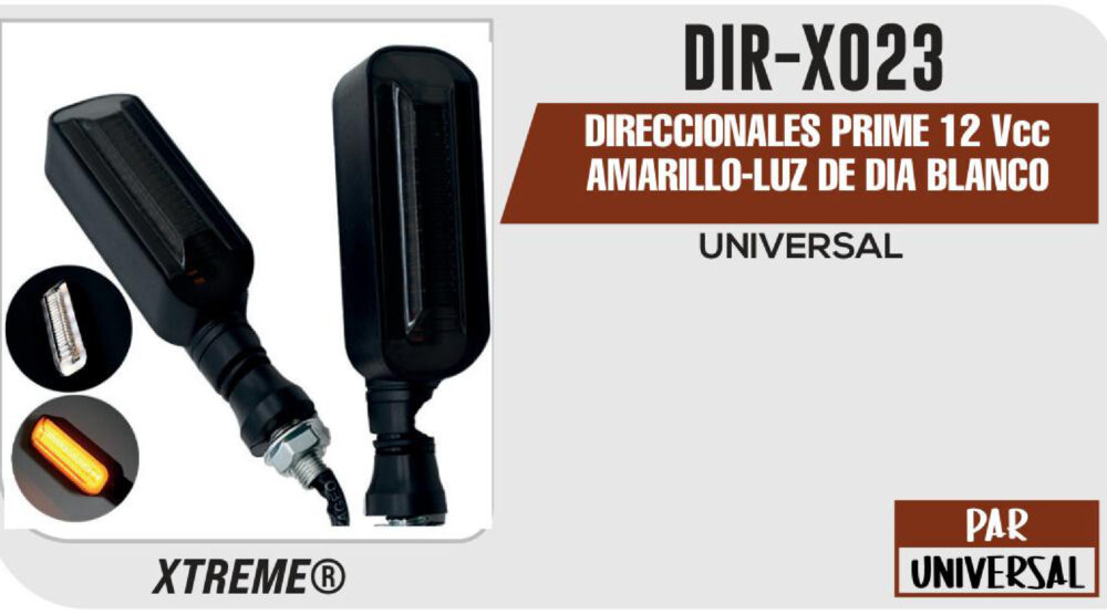 DIRECCIONALES PRIME 12Vcc AMARILLO-LUZ DE DIA BLANCO UNIVERSAL