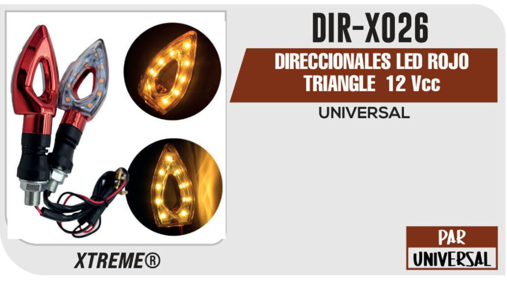 DIRECCIONALES LED ROJO TRIANGLE 12Vcc
