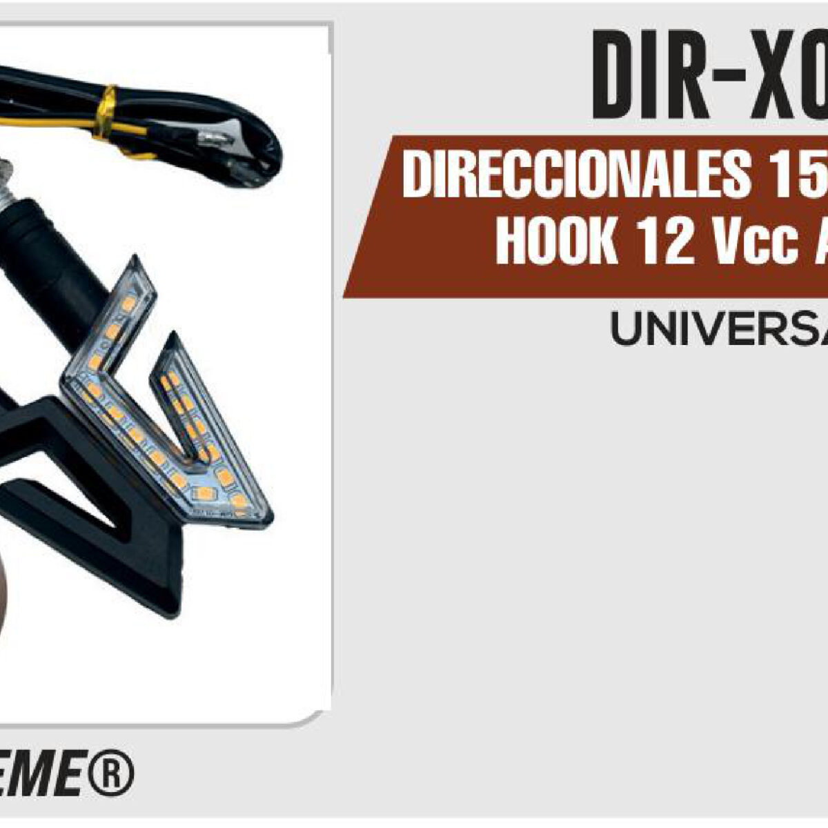 DIRECCIONALES 15 LEDS AMBAR HOOK 12Vcc AMARILLA