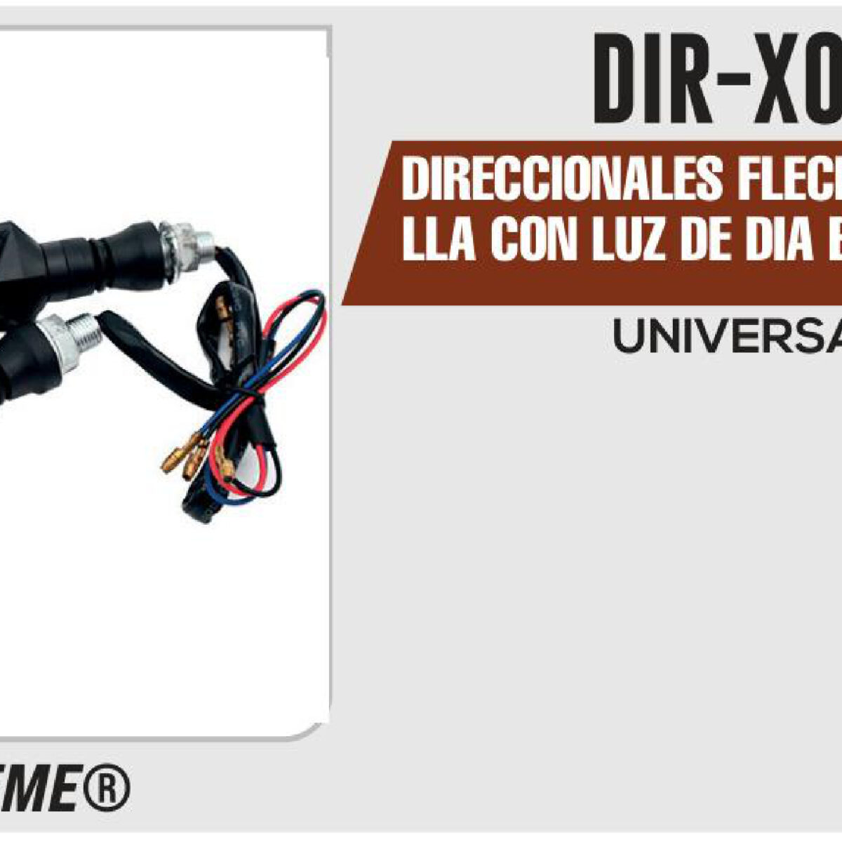 DIRECCIONALES FLECHA LUZ AMARILLA CON LUZ DE DIA BLANCA 12Vcc BASE GOMA