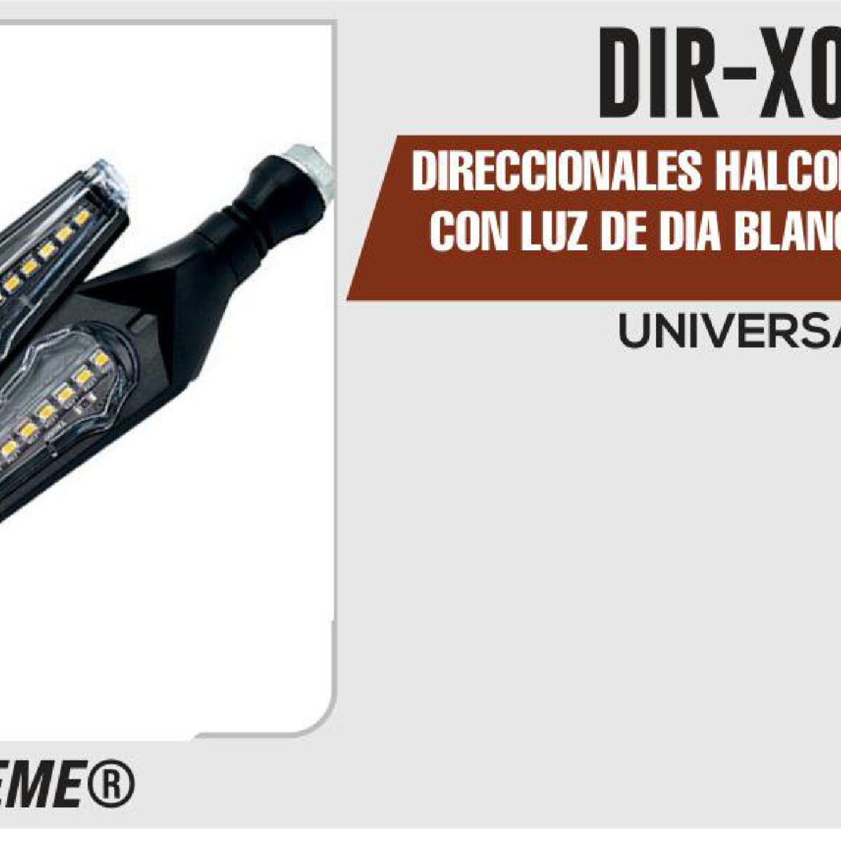 DIRECCIONALES HALCON LUZ AMARILLA CON LUZ DE DIA BLANCA 12Vcc BASE GOMA