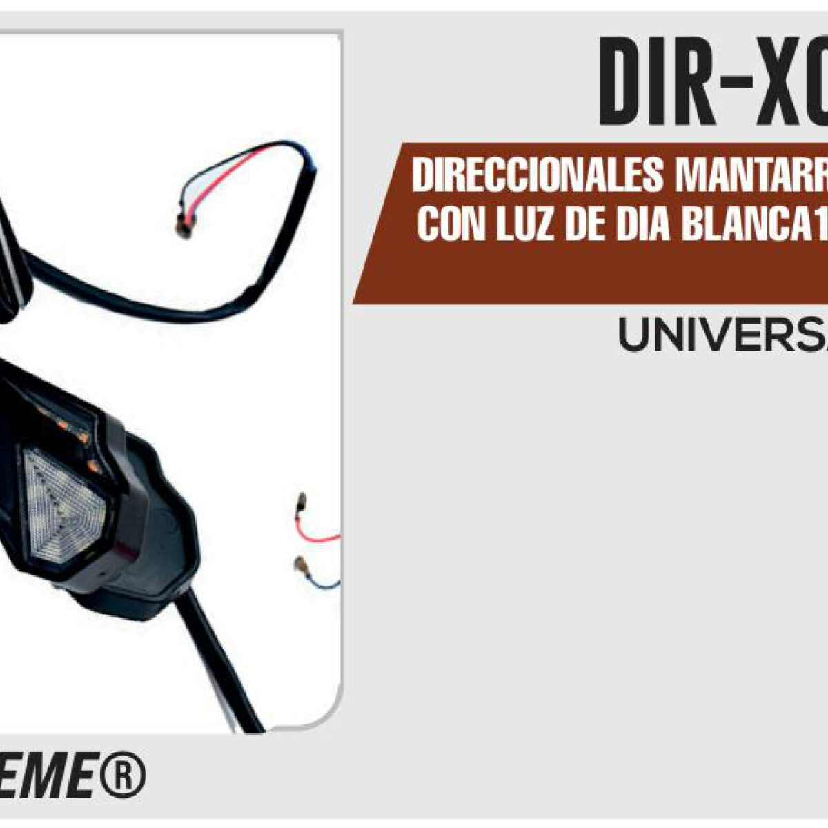 DIRECCIONALES MANTARRAYA LUZ AMARILLA CON LUZ DE DIA BLANCA 12Vcc BASE GOMA