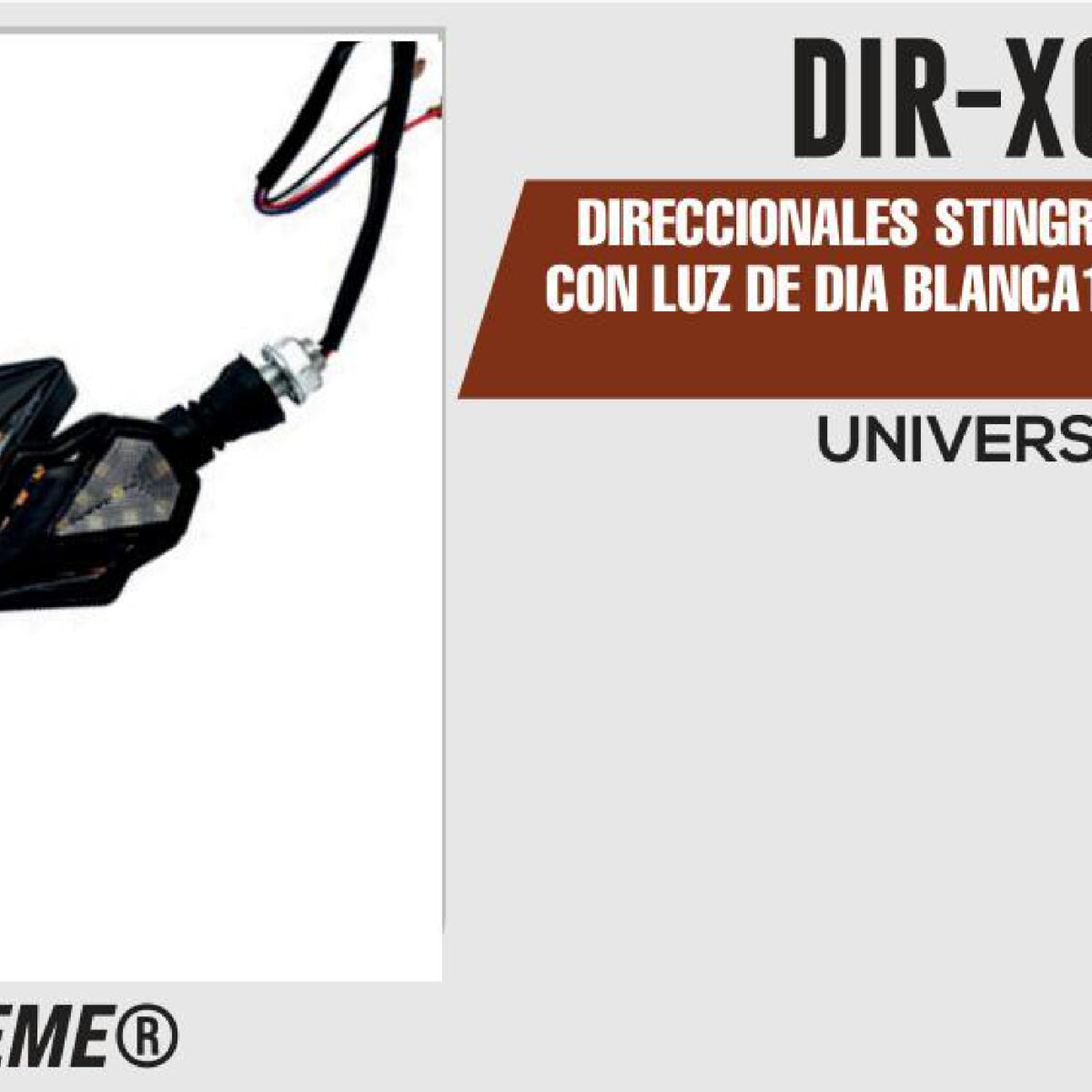 DIRECCIONALES STINGRAY LUZ AMARILLA CON LUZ DE DIA BLANCA 12Vcc BASE GOMA