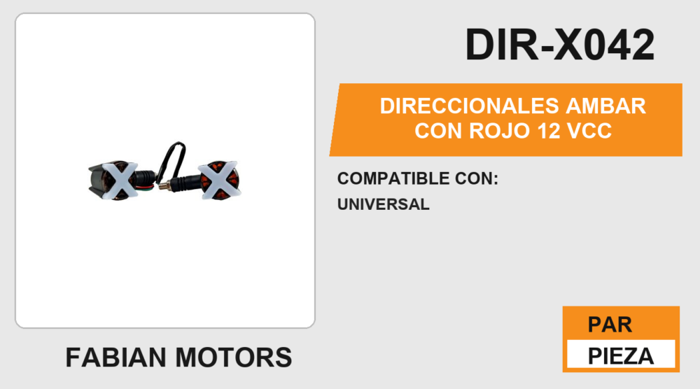 DIRECCIONALES AMBAR CON ROJO 12Vcc
