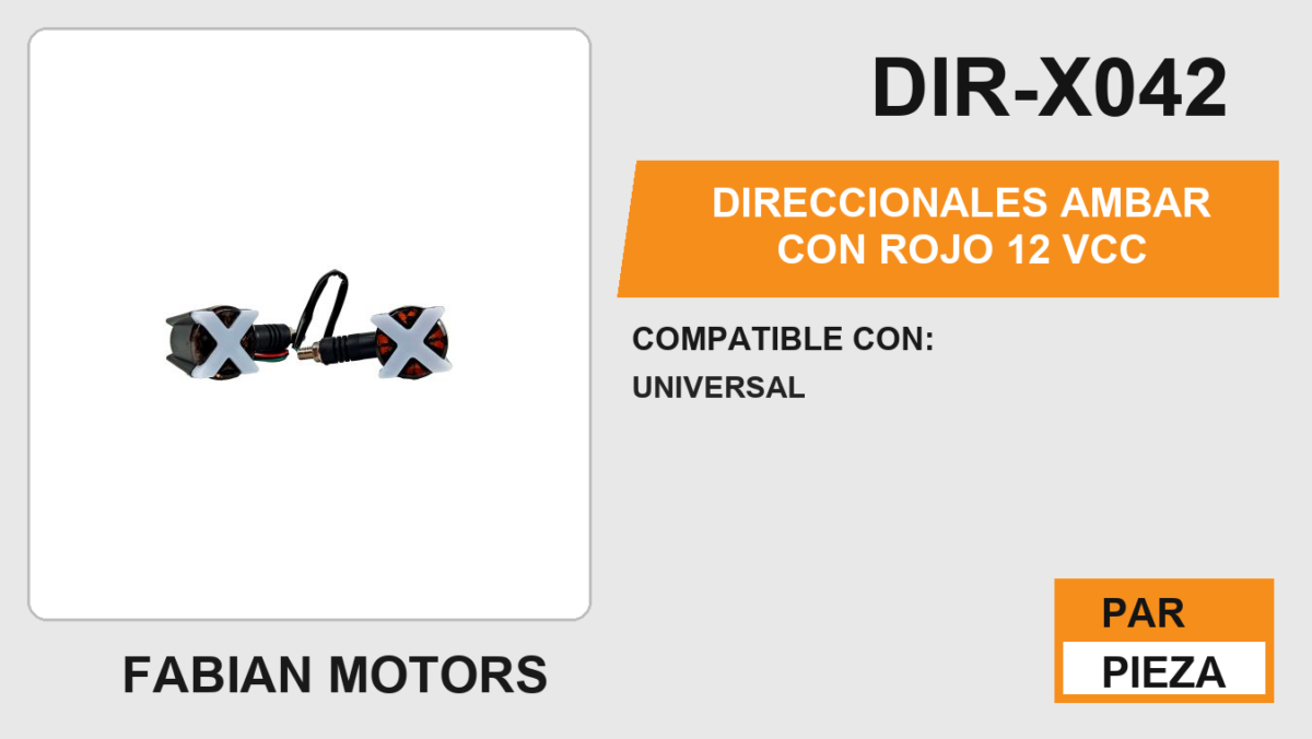 DIRECCIONALES AMBAR CON ROJO 12Vcc