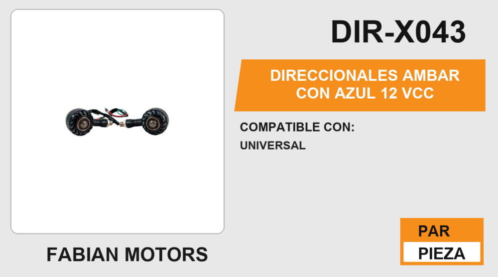 DIRECCIONALES AMBAR CON AZUL 12Vcc