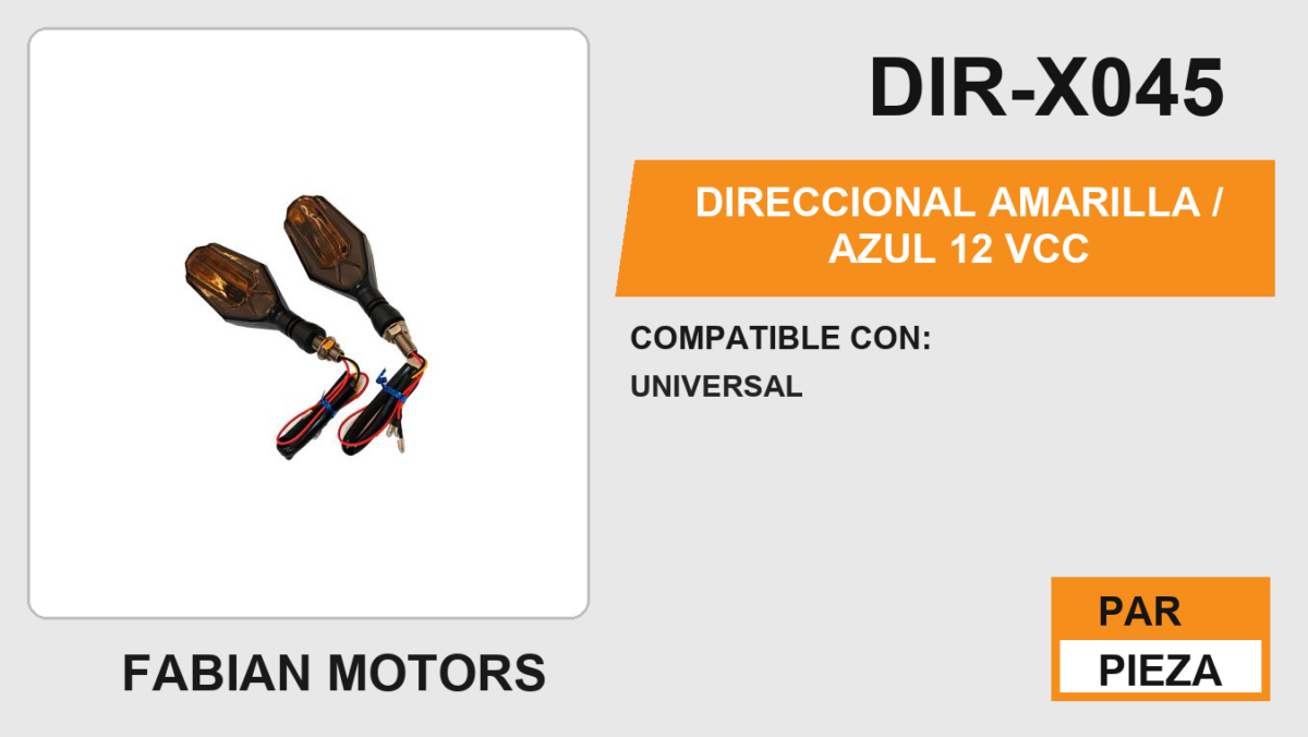 DIRECCIONAL AMARILLA / AZUL 12Vcc