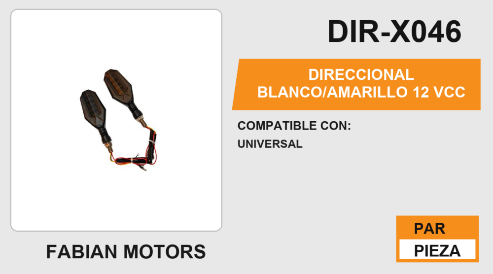 DIRECCIONAL BLANCO / AMARILLO 12Vcc