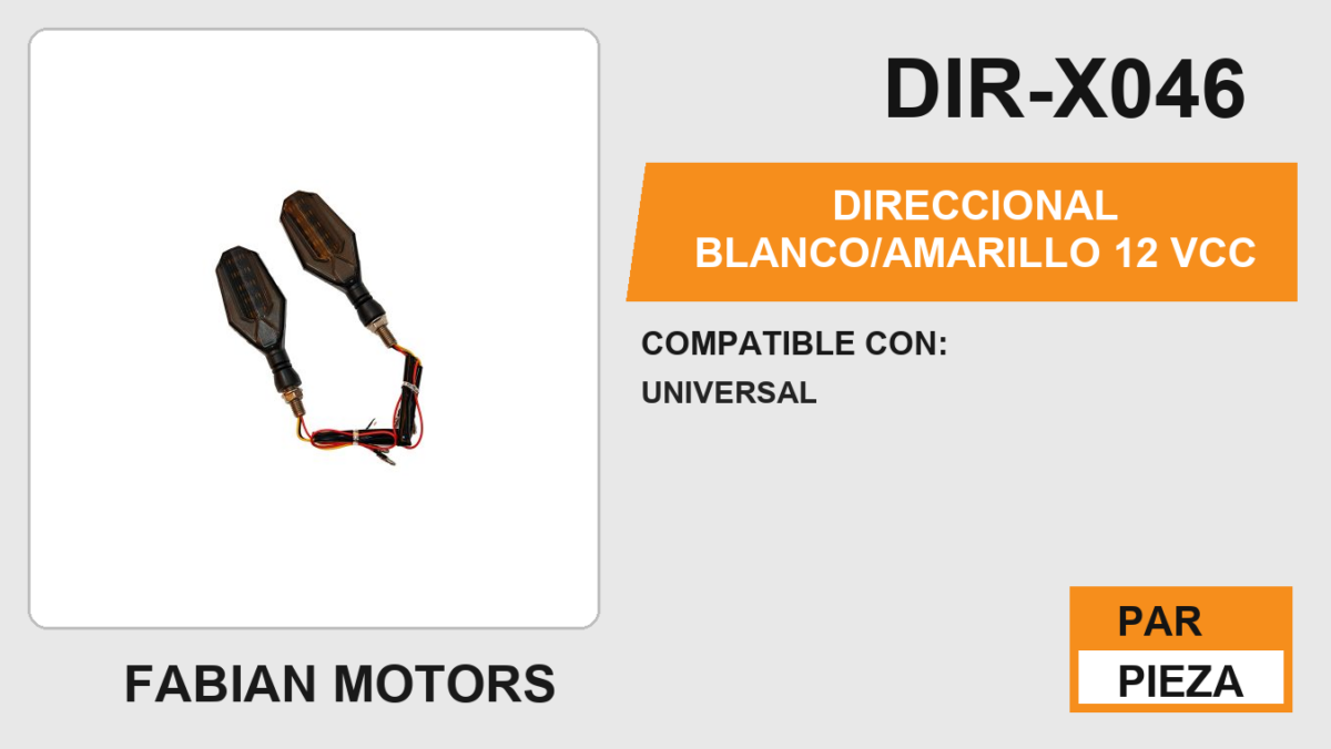 DIRECCIONAL BLANCO / AMARILLO 12Vcc