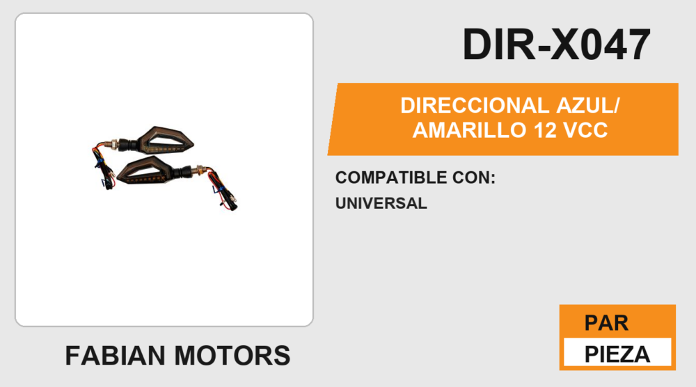 DIRECCIONAL AZUL / AMARILLO 12Vcc