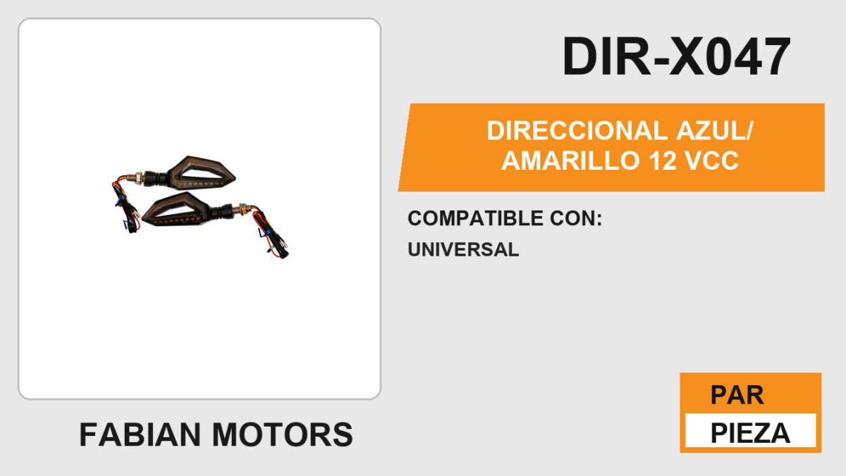 DIRECCIONAL AZUL / AMARILLO 12Vcc