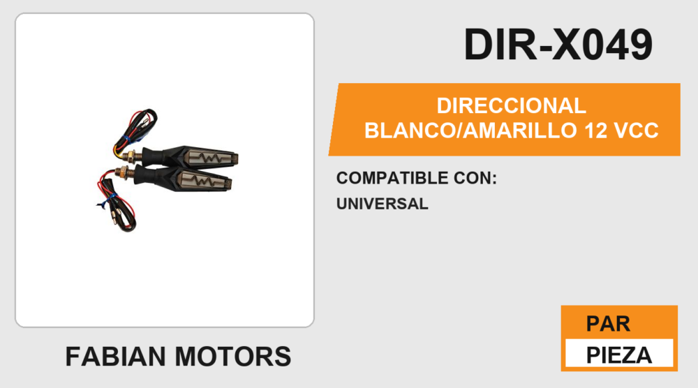 DIRECCIONAL BLANCO / AMARILLO 12Vcc