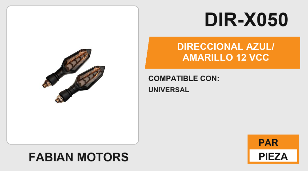 DIRECCIONAL AZUL / AMARILLO 12Vcc