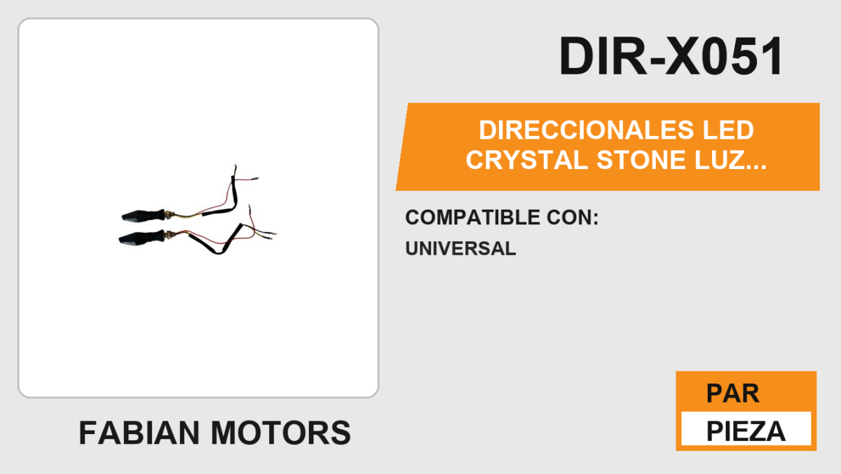 DIRECCIONALES LED CRYSTAL STONE LUZ AMARILLA CON LUZ ROJA 12Vcc