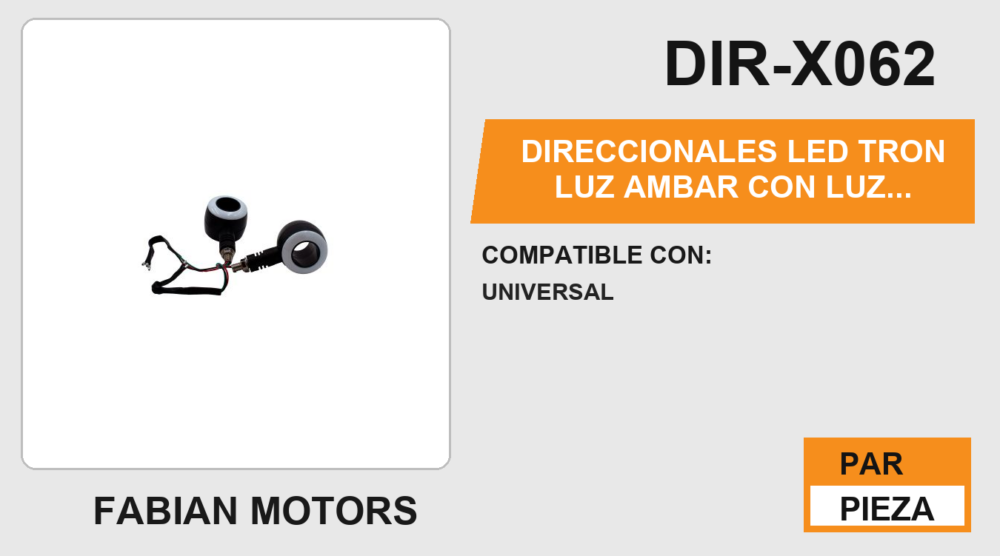 DIRECCIONALES LED TRON LUZ AMBAR CON LUZ BLANCA 12Vcc