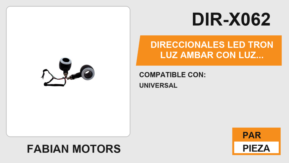 DIRECCIONALES LED TRON LUZ AMBAR CON LUZ BLANCA 12Vcc