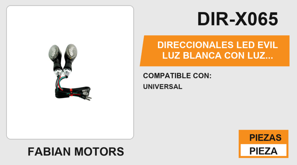 DIRECCIONALES LED EVIL LUZ BLANCA CON LUZ AZUL 12 Vcc