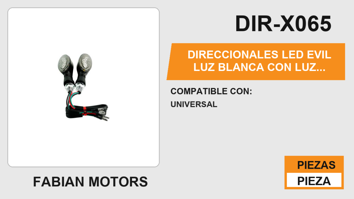 DIRECCIONALES LED EVIL LUZ BLANCA CON LUZ AZUL 12 Vcc