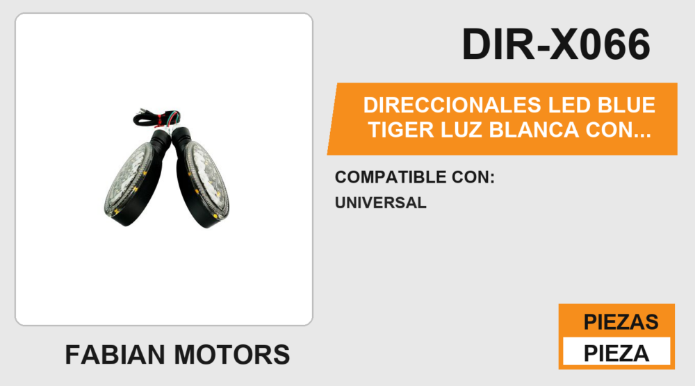 DIRECCIONALES LED BLUE TIGER  LUZ BLANCA CON LUZ AZUL  12 Vcc